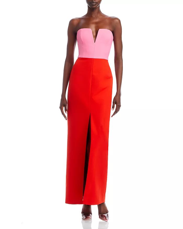 Color Blocked Strapless Gown | Bloomingdale's (US)