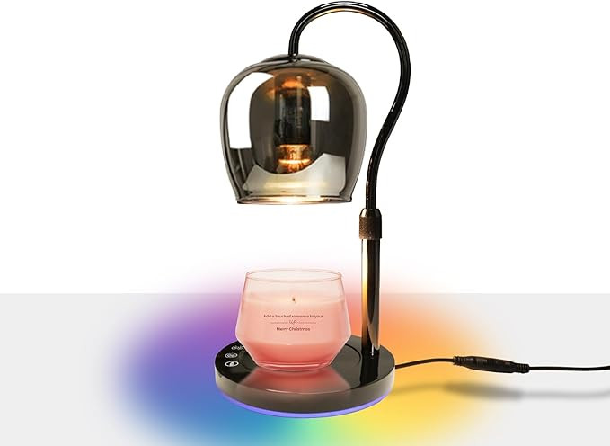 Lámpara calentadora de velas con temporizador, atenuador e iluminación RGB, elegante decoració... | Amazon (US)