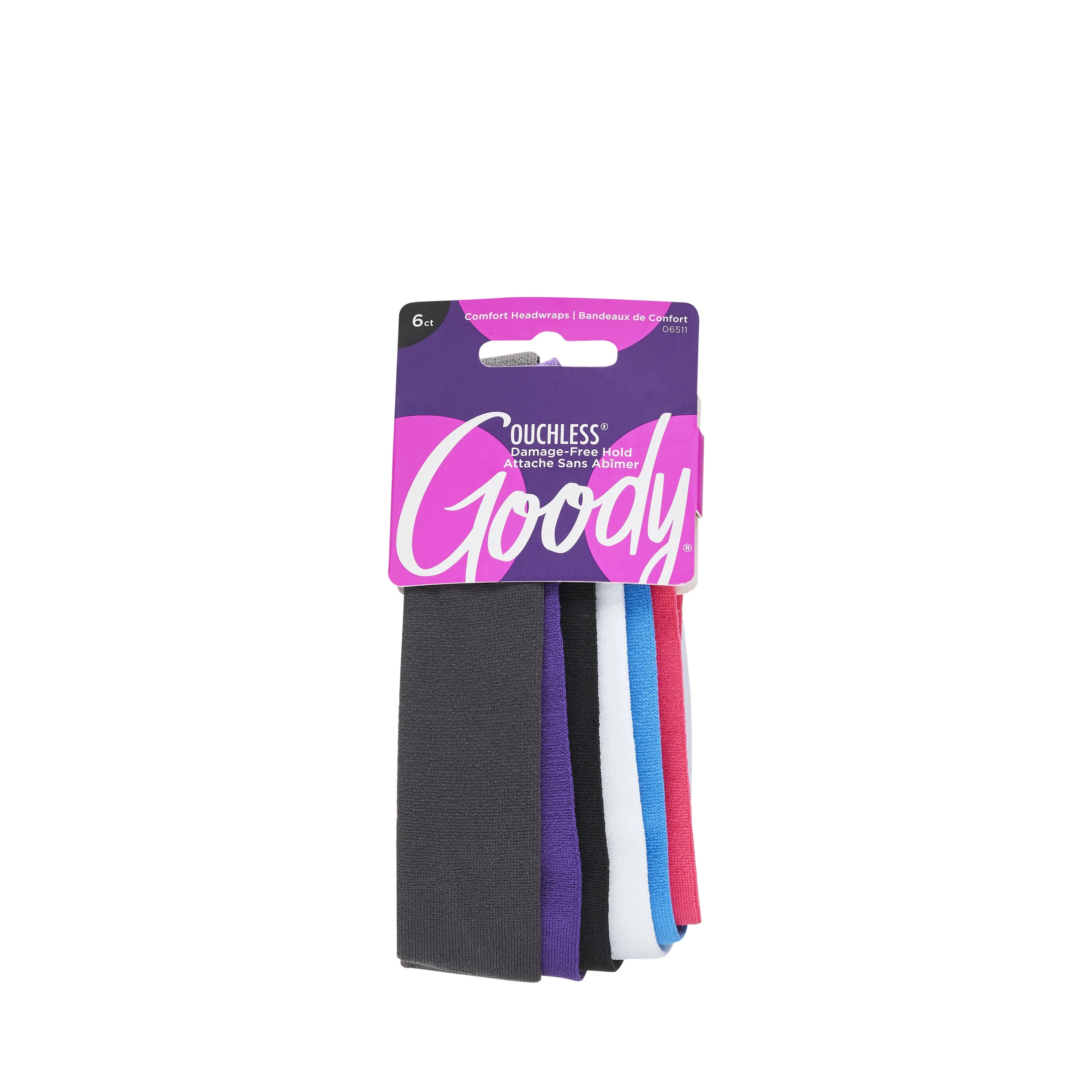 Goody Ouchless Satin Fabric Headwraps, Wide Cloth Fashion Headbands, Assorted Colors, 6 Ct | Walmart (US)