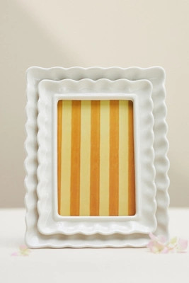 Philippa Scalloped Ceramic Picture Frame | Anthropologie (US)