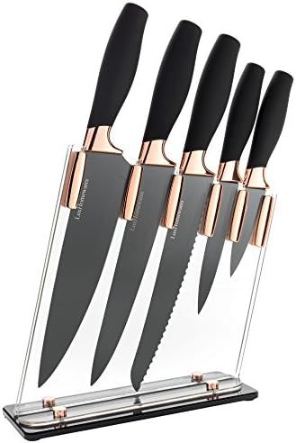 6 Piece Knife Set | 5 Beautiful Rose Gold Knives with Knife Block | Sharp Kitchen Knife Sets | Mu... | Amazon (CA)