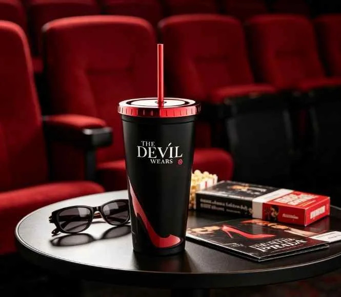 The Devil Wears 24oz Double Wall Tumbler with Straw Lid Acrylic insulated Water Bottle with Red H... | Walmart (US)