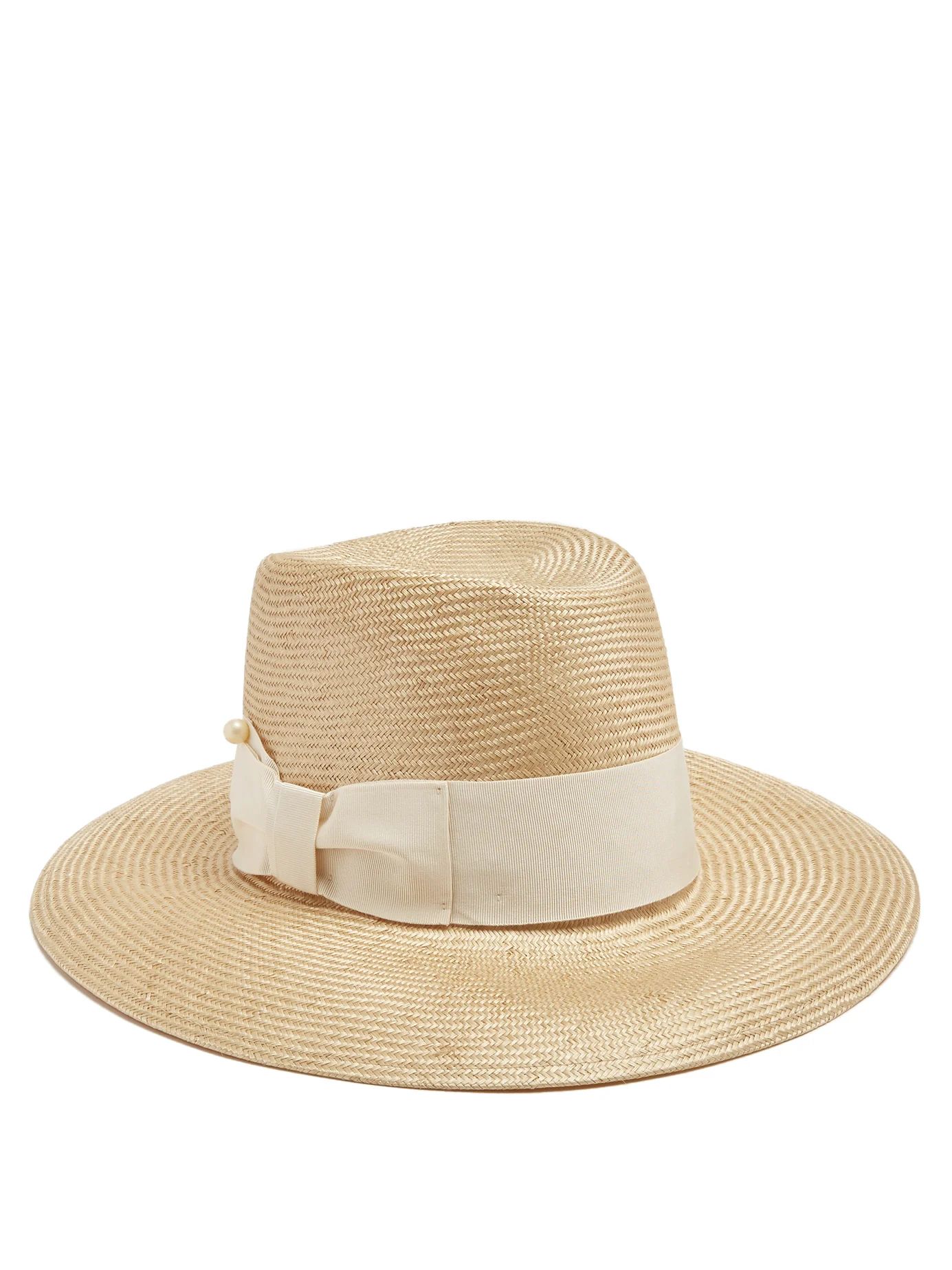 Jes faux-pearl-embellished straw hat | Matches (US)