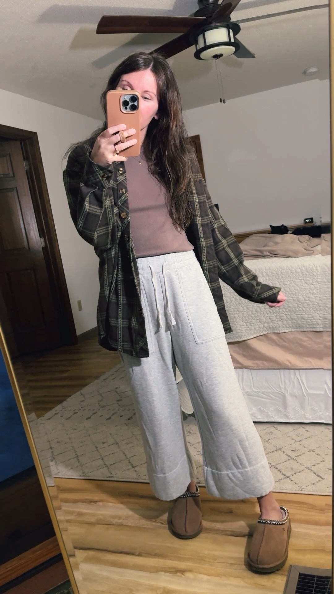 Wearing size small in my tee shirt, small in my flannel and small in my pants. My Ugg Tasmans are size 6

#LTKootd #LTKPetite #LTKFindsUnder100