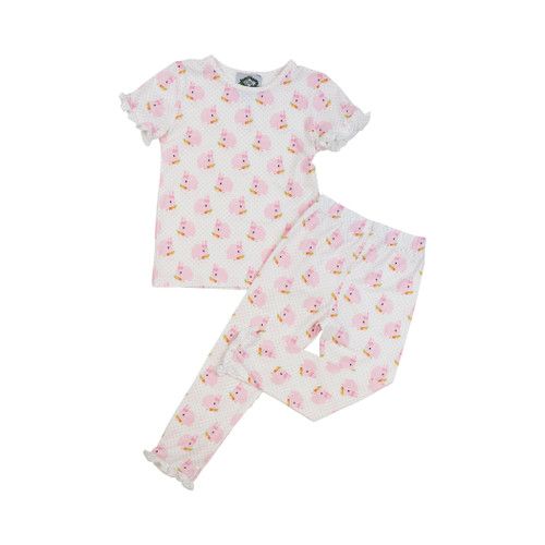 Pink Knit Bunny Print Pajamas | Cecil and Lou