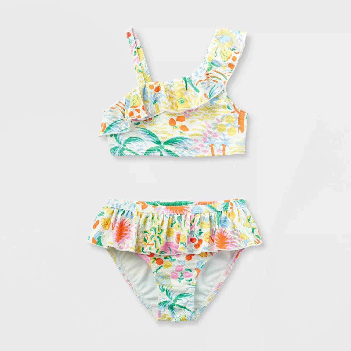 Toddler Adaptive Vacation Off the Shoulder Ruffle Bikini Set Yellow/Green - Roller Rabbit x Targe... | Target