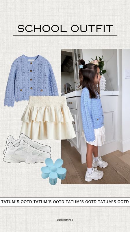 OOTD (Tatum)

school girl outfit, cute casual outfit, skirt, cardigan, sneakers, new balance, amazon, hair clip

#LTKfindsunder50 #LTKstyletip #LTKkids