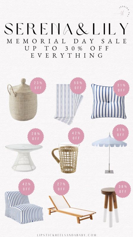 Serena&Lily Memorial Day Sale, up to 30% off everything plus free shipping 

#LTKHome #LTKSaleAlert