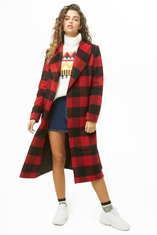 Brushed Buffalo Plaid Coat | Forever 21 (US)