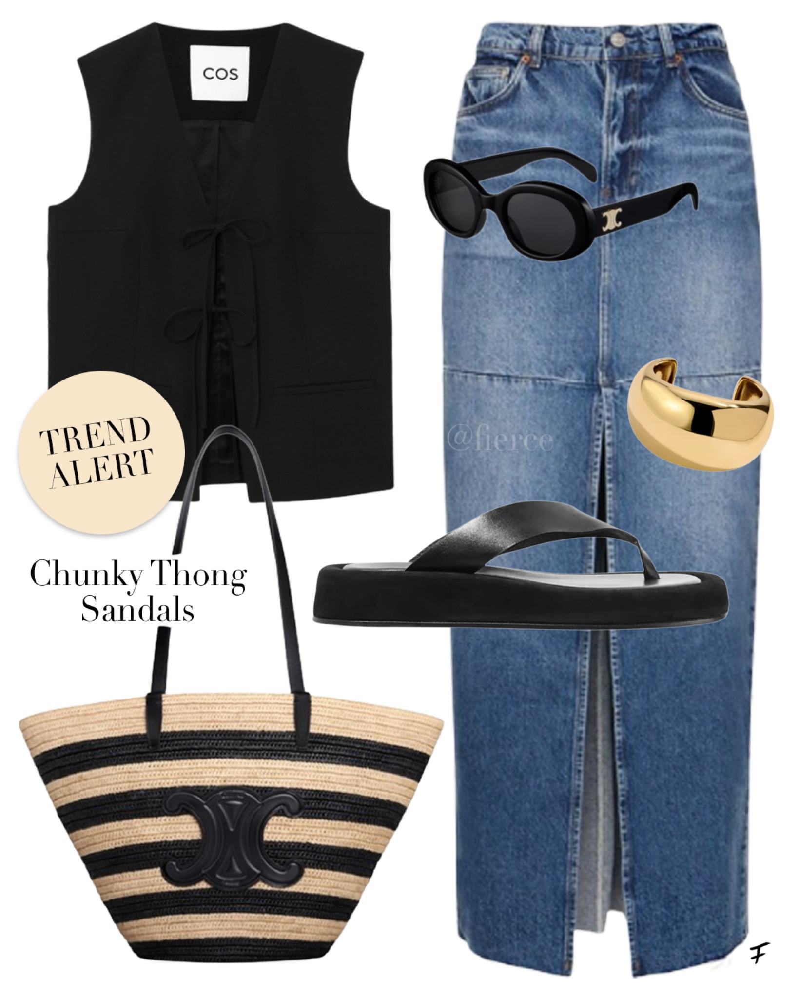 Denim skirt, front tie top, striped raffia bag, summer outfit

#LTKitbag #LTKstyletip #LTKSeasonal