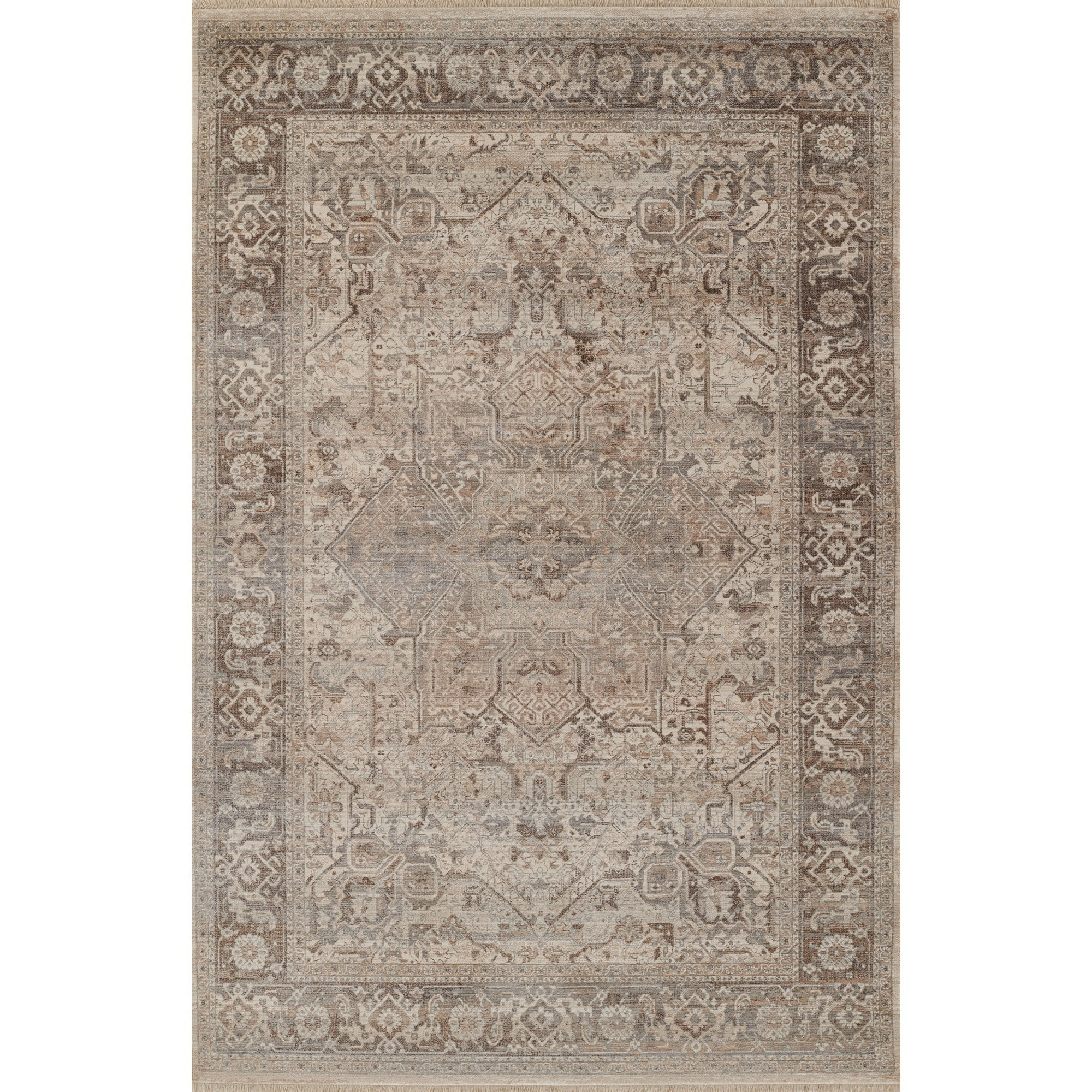 Momeni Izmir Polyester with Cotton Backing Area Rug, Grey, 5' X 7'9" | Walmart (US)
