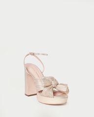 Natalia Platinum Pleated Bow Heel | Loeffler Randall