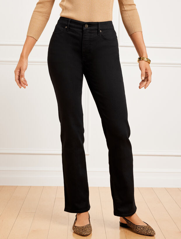 High-Waist Barely Boot Jeans - Black Wash - Curvy Fit | Talbots