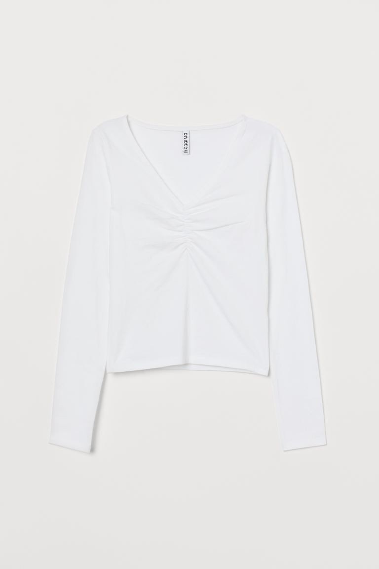 Shirt mit V-Ausschnitt | H&M (DE, AT, CH, NL, FI)