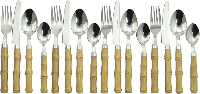 The Original Brink House Beyond Bamboo Stainless Steel Cutlery Set with Naturalistic Bamboo Handl... | Amazon (US)