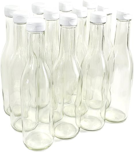 Clear Glass Woozy Bottles with Dispensing Caps, 12 Oz - Case of 12 | Amazon (US)