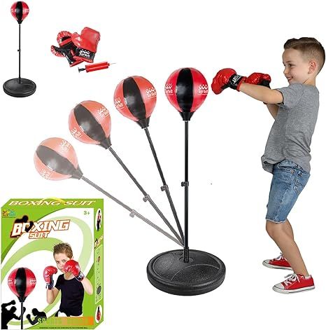 ToyVelt Punching Bag with Stand for Kids - Reflex Speed Punch Bag for Boxing - Boxing Gloves Incl... | Amazon (US)