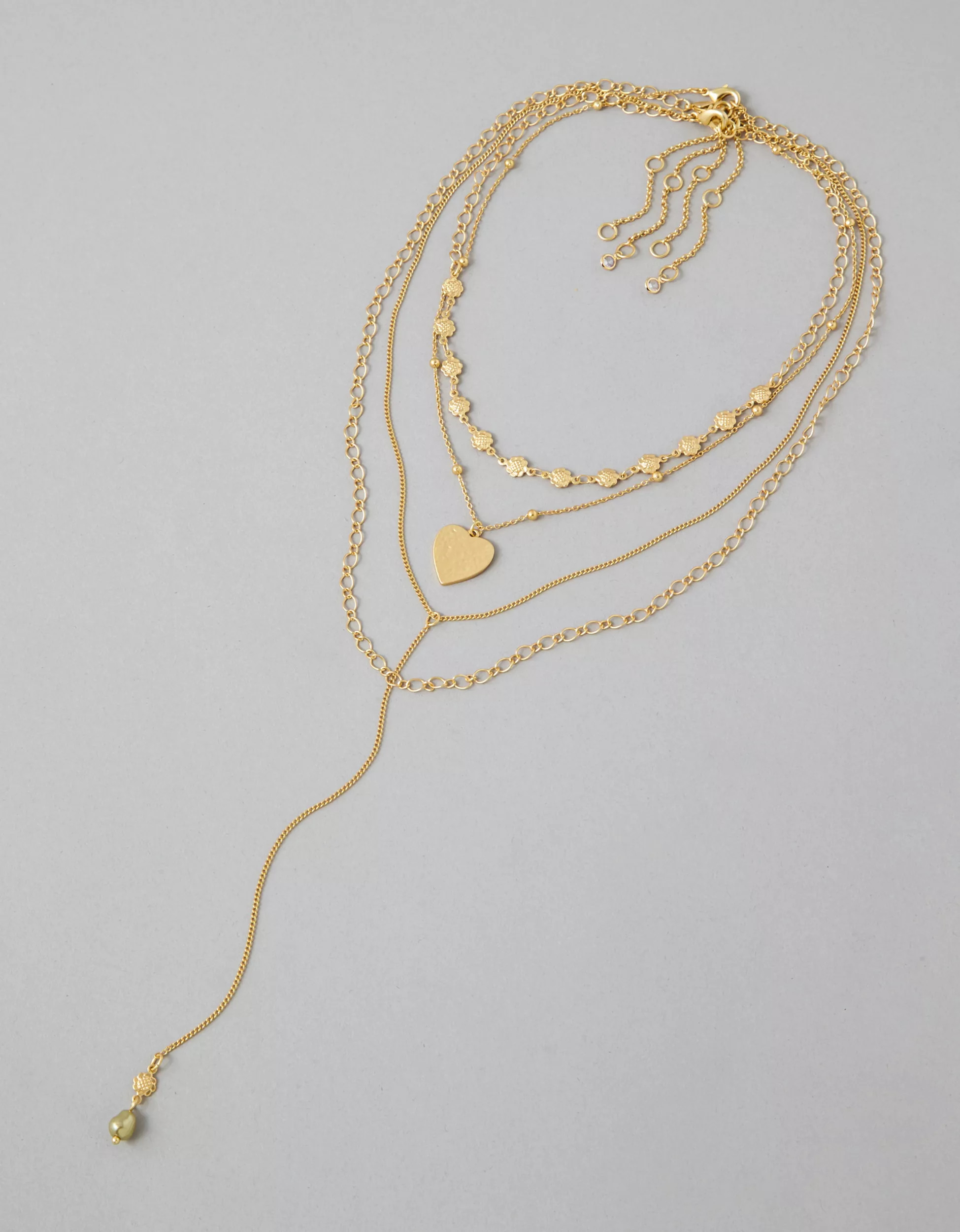 AEO Heart & Pearl Necklaces 4-Pack | American Eagle Outfitters (US & CA)