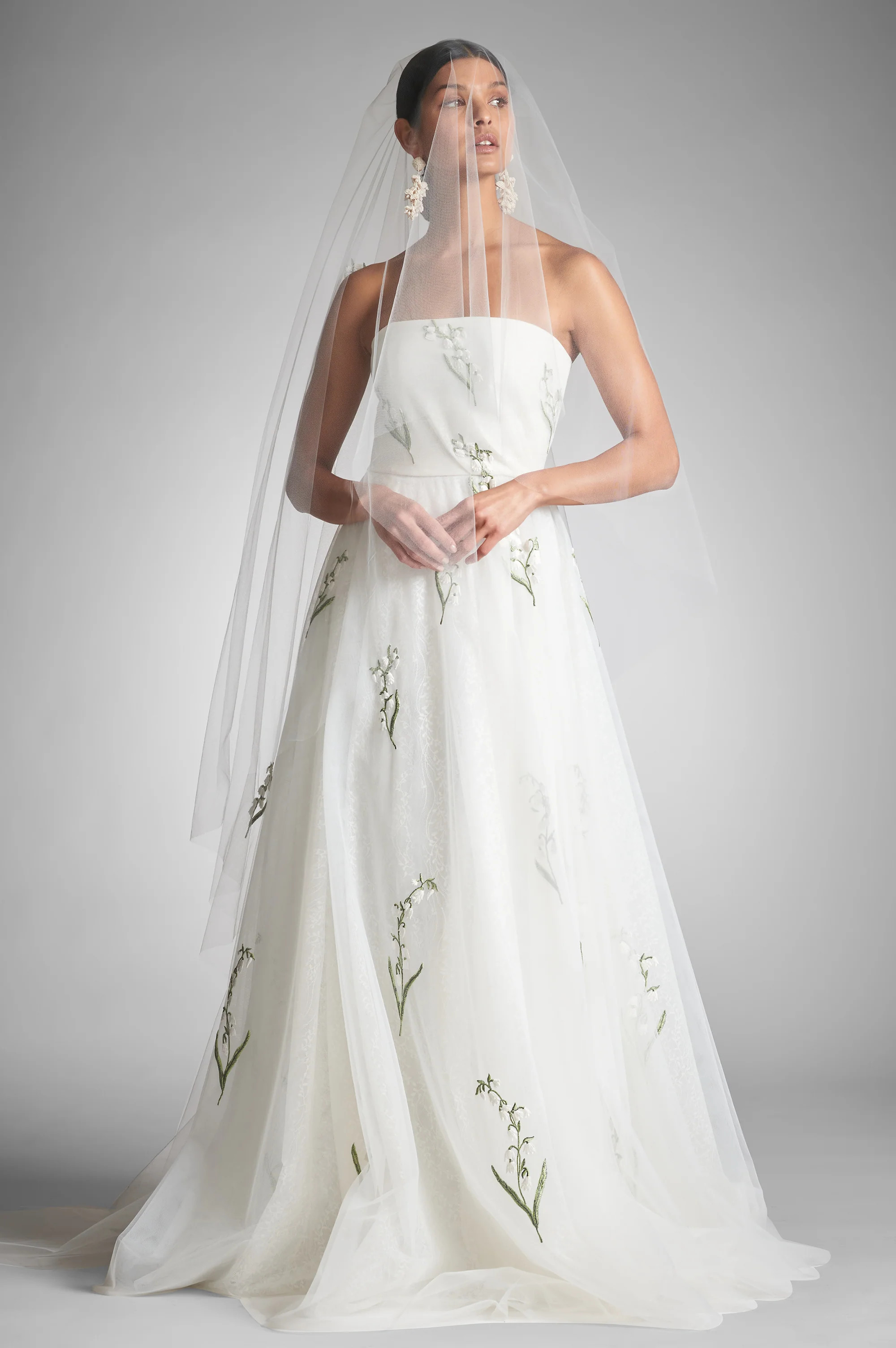 Anais Gown - White/Embroidered Floral | Sachin and Babi