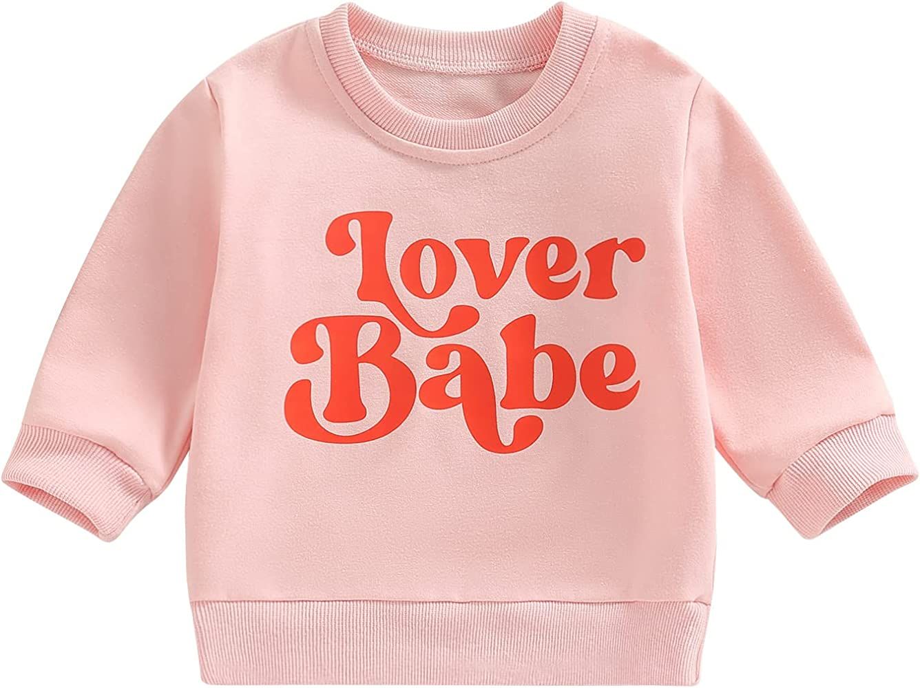 AEEMCEM Toddler Baby Boy Girl Valentines Day Clothes Letter Print Sweatshirt Crewneck Long Sleeve... | Amazon (US)