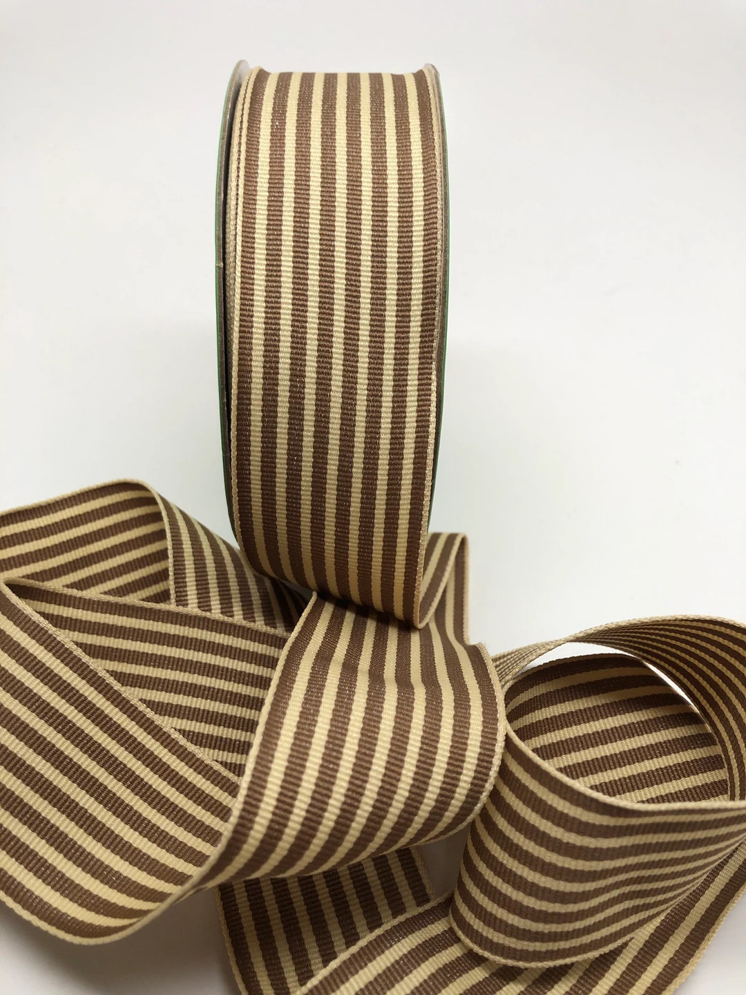 Striped Grosgrain Ribbon -- 1.5 inches -- Caramel Creme | Etsy (Global)