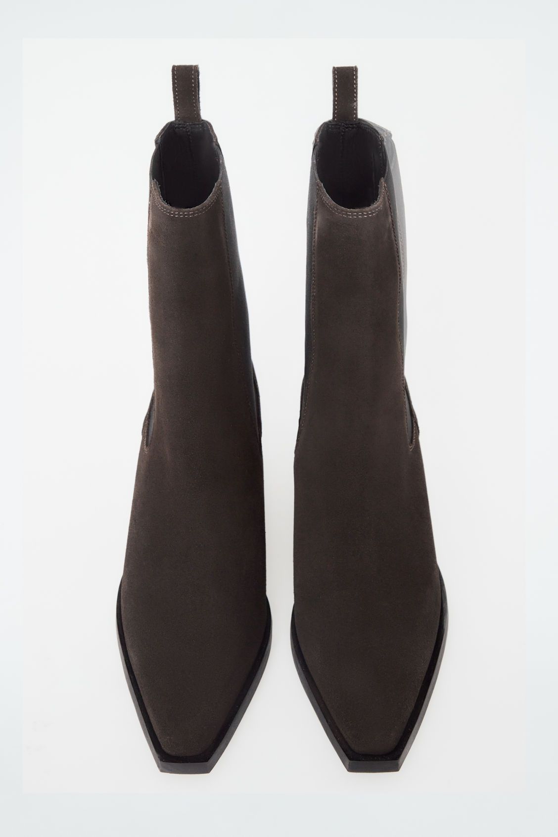 SUEDE COWBOY CHELSEA BOOTS - DARK-BROWN SUEDE - COS | COS UK