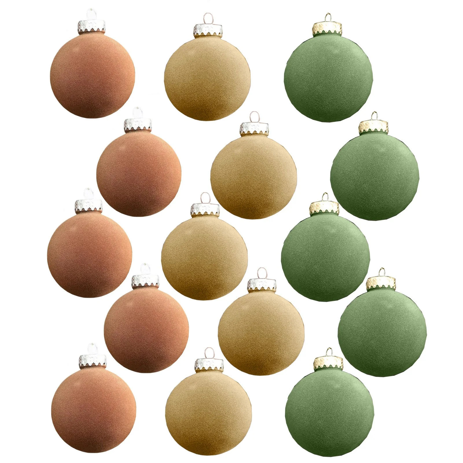 GERsome 15Pcs Velvet Christmas Balls Bulk Flocked Christmas Tree Ball Ornaments, 3.5 Inch Flocked... | Walmart (US)