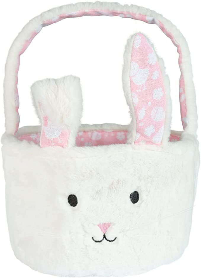 Homarden Easter Eggs Basket - Cute Pink Bunny Baskets with Foldable Ears, Halloween Decor, Toy Ba... | Amazon (US)