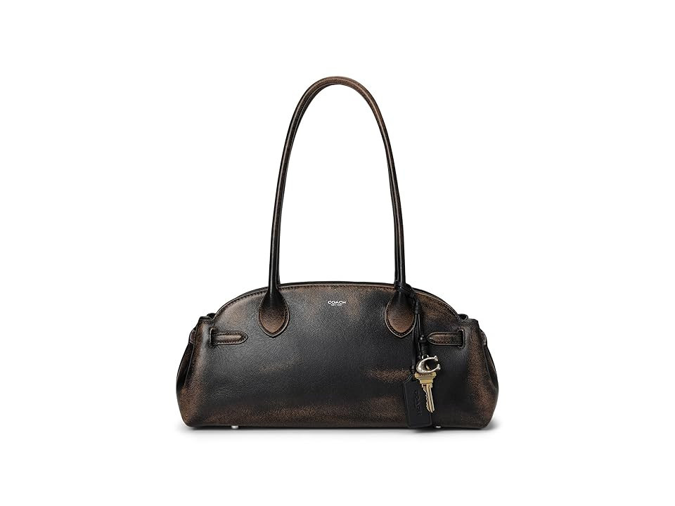 COACH Empire Carryall Bag 34 In Loved Leather Women's Handbags Black Brown | Zappos