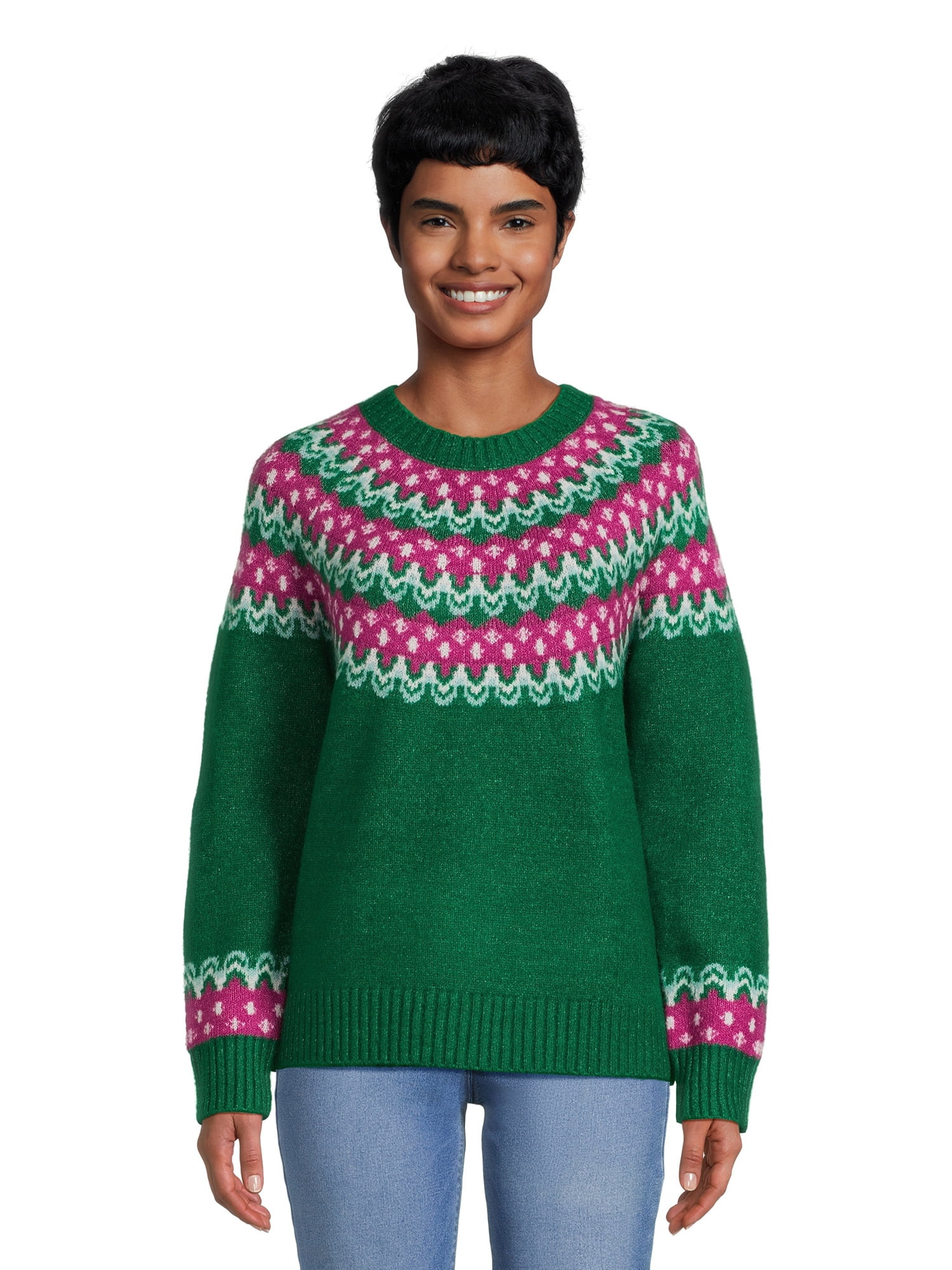 99 Jane Street Women's Crewneck Pullover Sweater with Long Raglan Sleeves, Midweight, Sizes S-XXX... | Walmart (US)