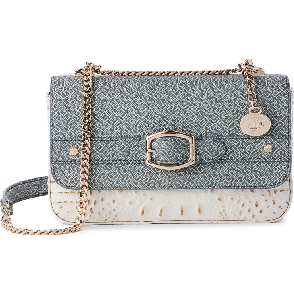 Brahmin Rosa Embossed Leather Crossbody Bag in Snowball at Nordstrom | Nordstrom