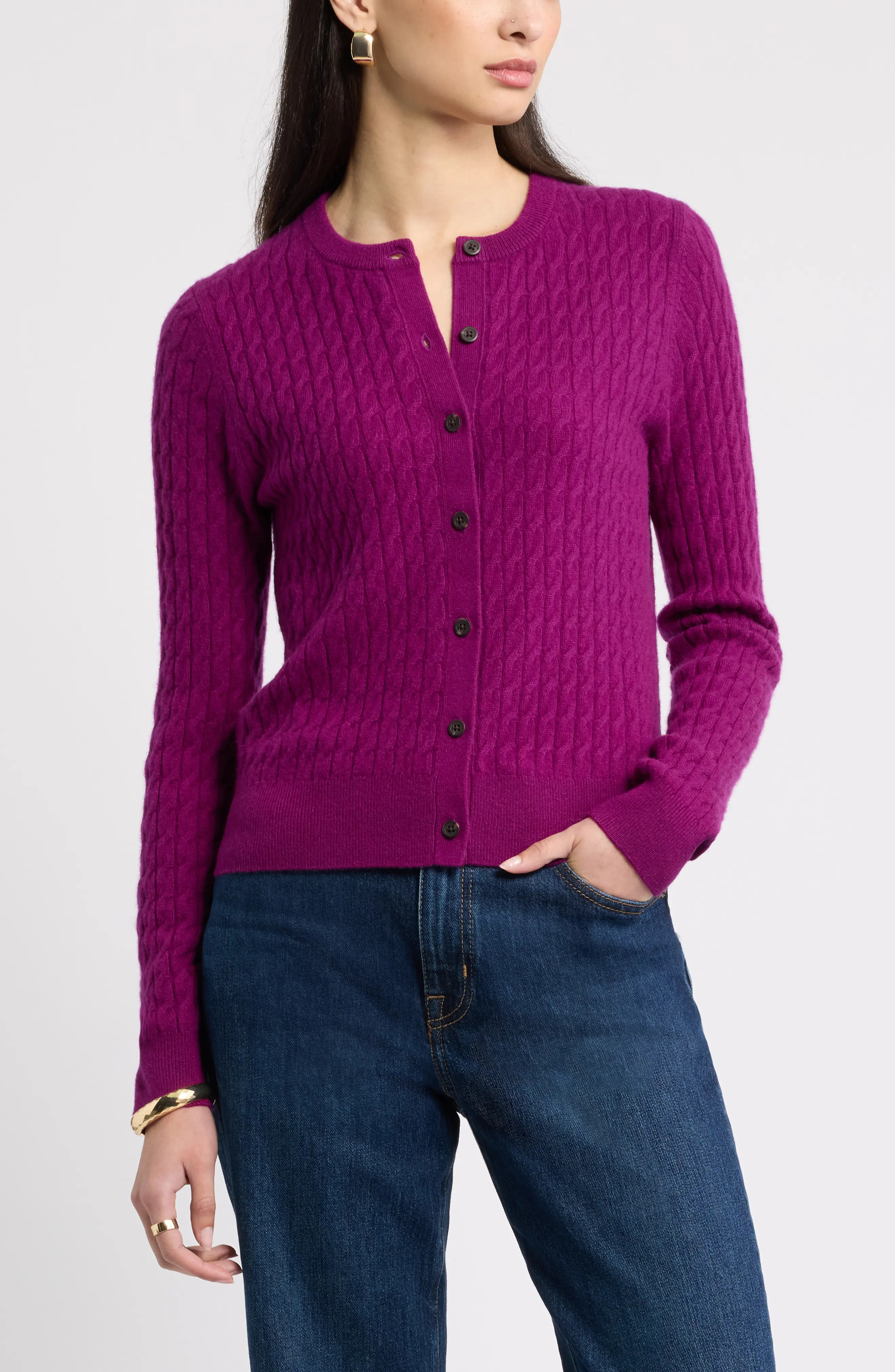 Nordstrom Cashmere Mini Cable Cardigan (Women) | Nordstrom | Nordstrom