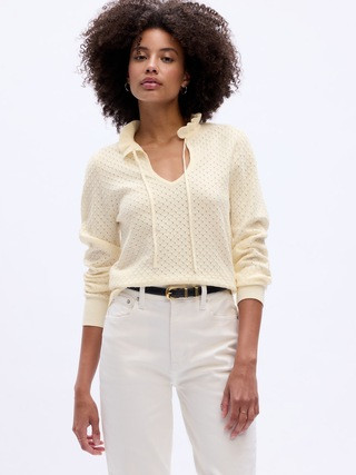Splitneck Ruffle Sweater | Gap Factory