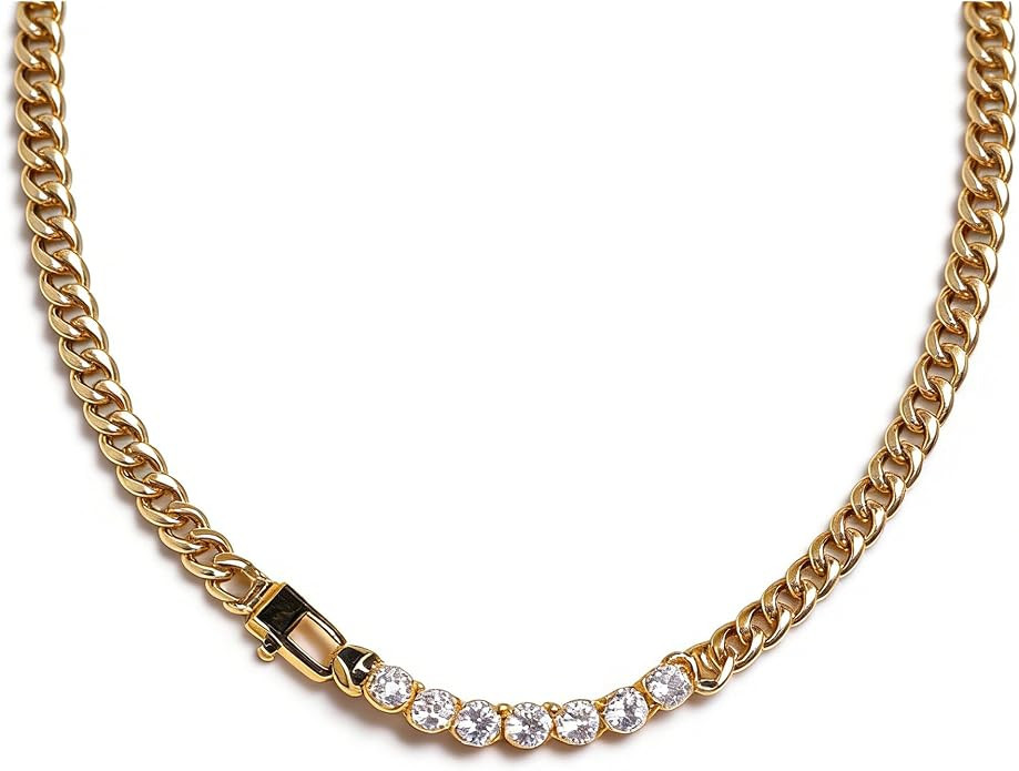 Chunky Chain Choker Necklaces for Women,Tennis Necklace for Women,Chunky Gold Necklace with Cuban... | Amazon (US)