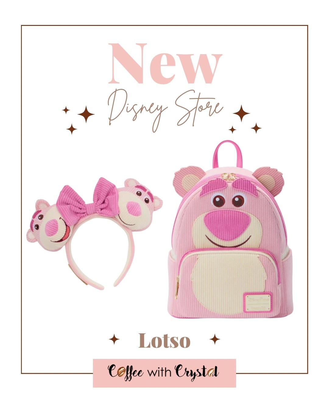 🍓✨ New Lotso arrivals at the Disney Store! ✨🍓
How sweet are these pink corduroy finds? The backpack + matching ears are giving us all the strawberry bear vibes from Toy Story 3. 💕

Perfect for park days, DisneyBounding, or adding a little cozy cuteness to your collection!

#DisneyStyle #DisneyStore #Lotso #DisneyParksStyle #DisneyBackpack #DisneyEars #DisneyOutfitInspo #LTKFinds