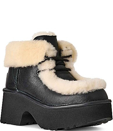 UGG Esmee Lace Up Leather Platform Booties - 7 | Dillard's