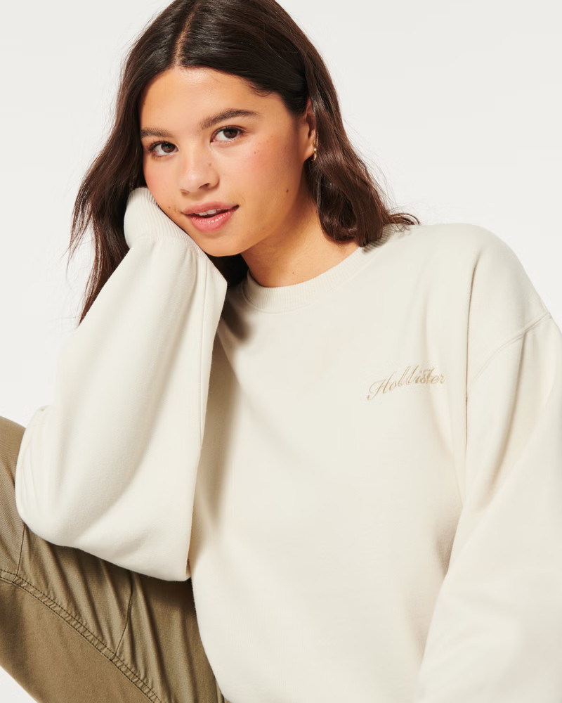 Feel Good Oversized Logo Crew Sweatshirt | Hollister (US)