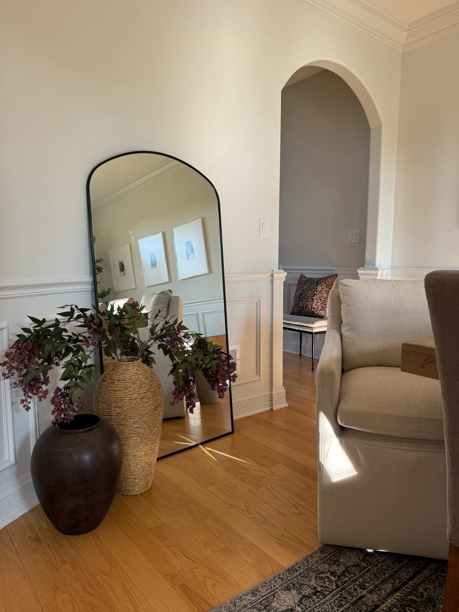 Found this arched mirror, floor vase and stems all from Walmart! Still deciding where to style it but loving it here too. 

#walmarthome #walmartfinds #walmart 

#LTKHome #LTKSaleAlert #LTKFallSale