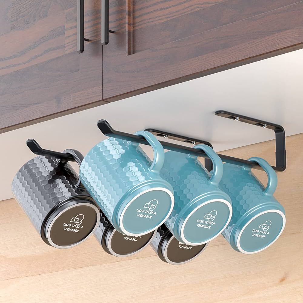 Amazer Mug Holder, 2 Pack Metal Sturdy Mug Tree Coffee Bar Accessories, Hanging Coffee Cup Hooks ... | Amazon (US)