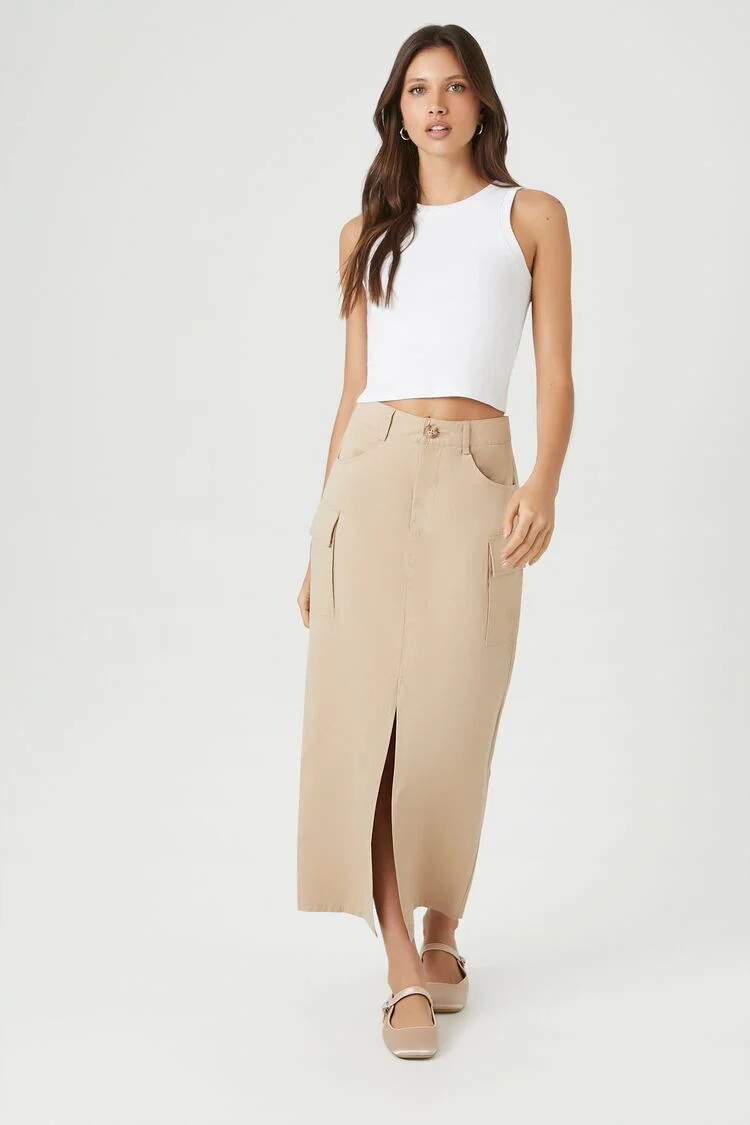 Twill Cargo Maxi Skirt | Forever 21 | Forever 21 (US)