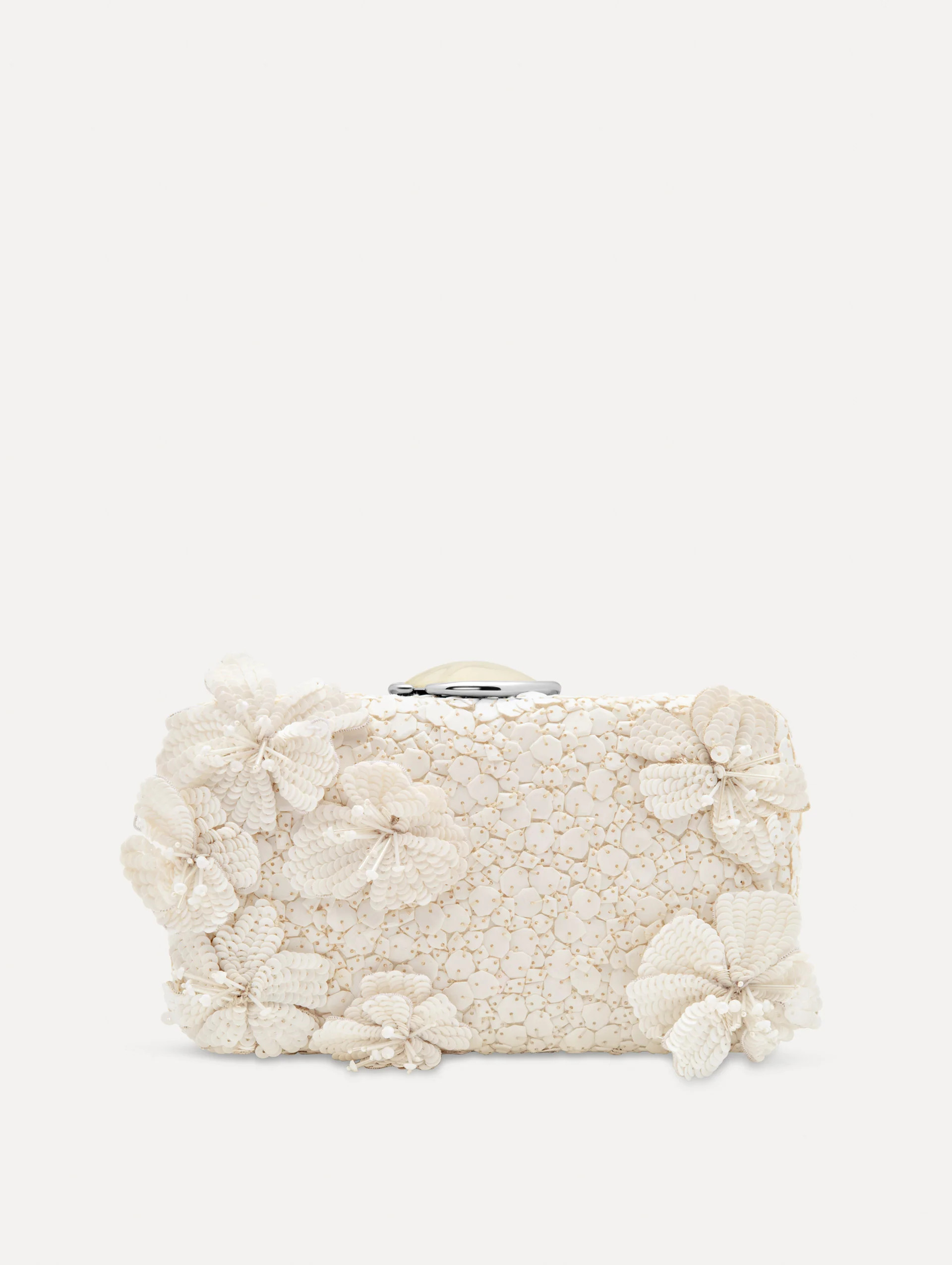 Cherry Blossom Embroidered O Minaudière | Oscar de la Renta