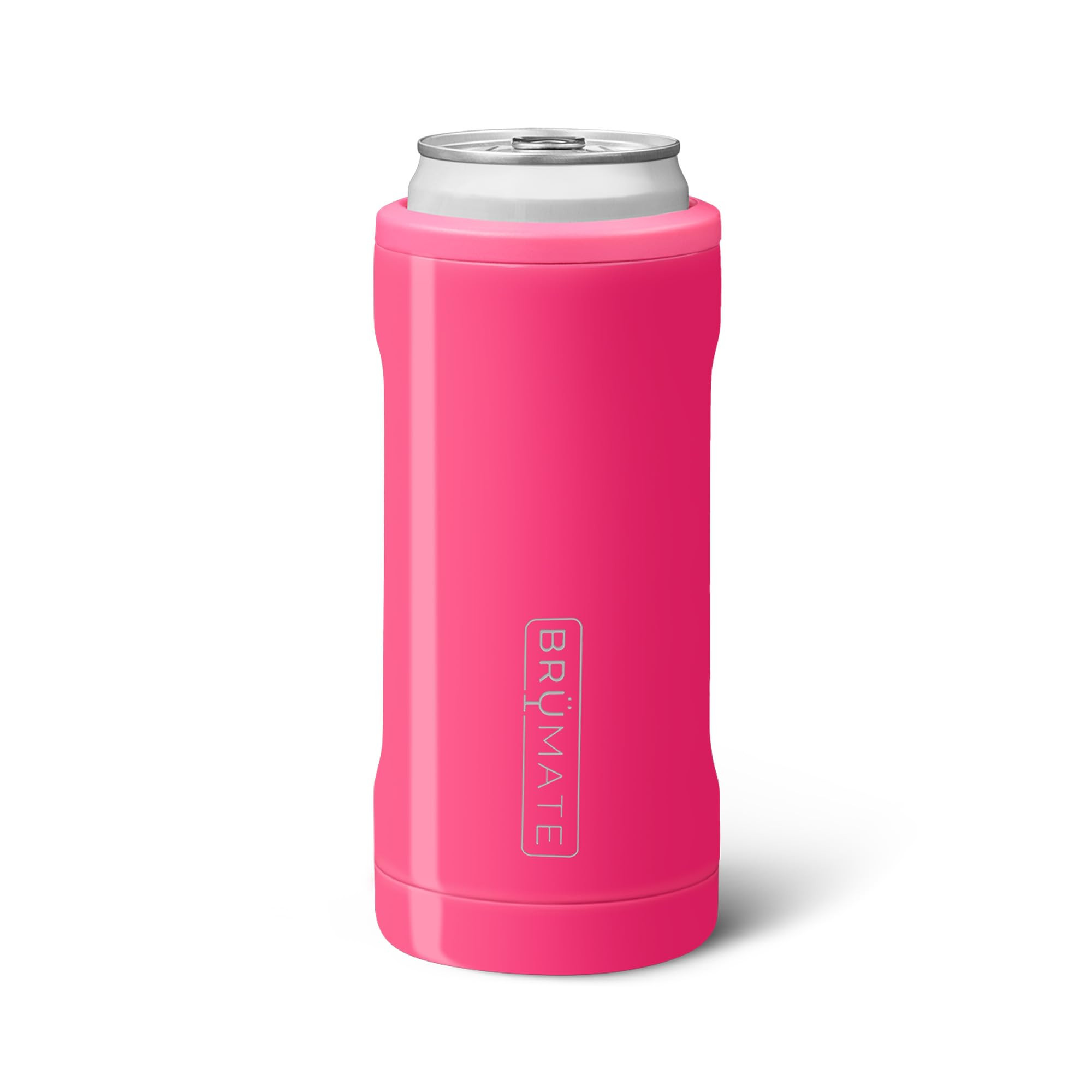BrüMate Hopsulator Slim Can Cooler Insulated for 12oz Slim Cans | Skinny Can Insulated Stainless Steel Drink Holder for Hard Seltzer, Beer, Soda, and Energy Drinks (Neon Pink) | Amazon (US)