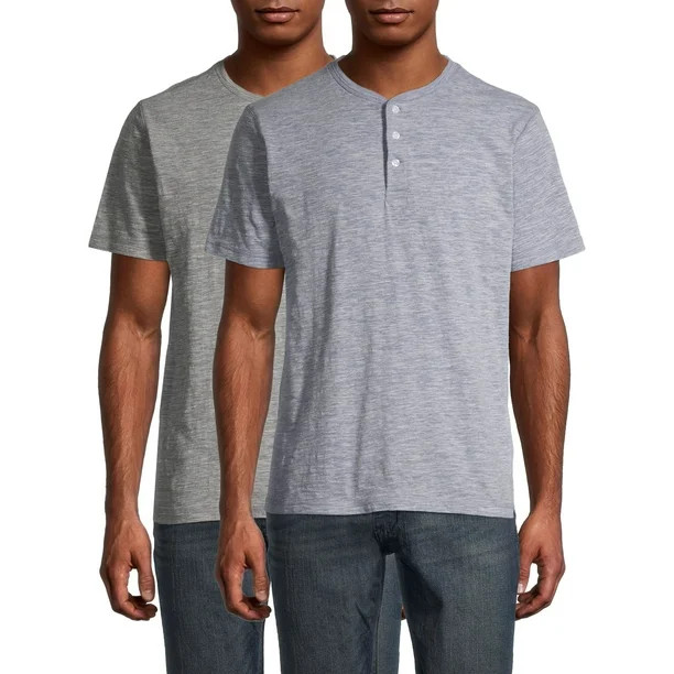 George Men's Short Sleeve Textured Henley - 2 Pack | Walmart (US)