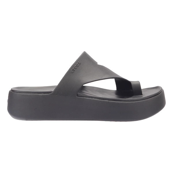 Women's Crocs Getaway Toe Loop Slide Sandals 6 Black | Scheels