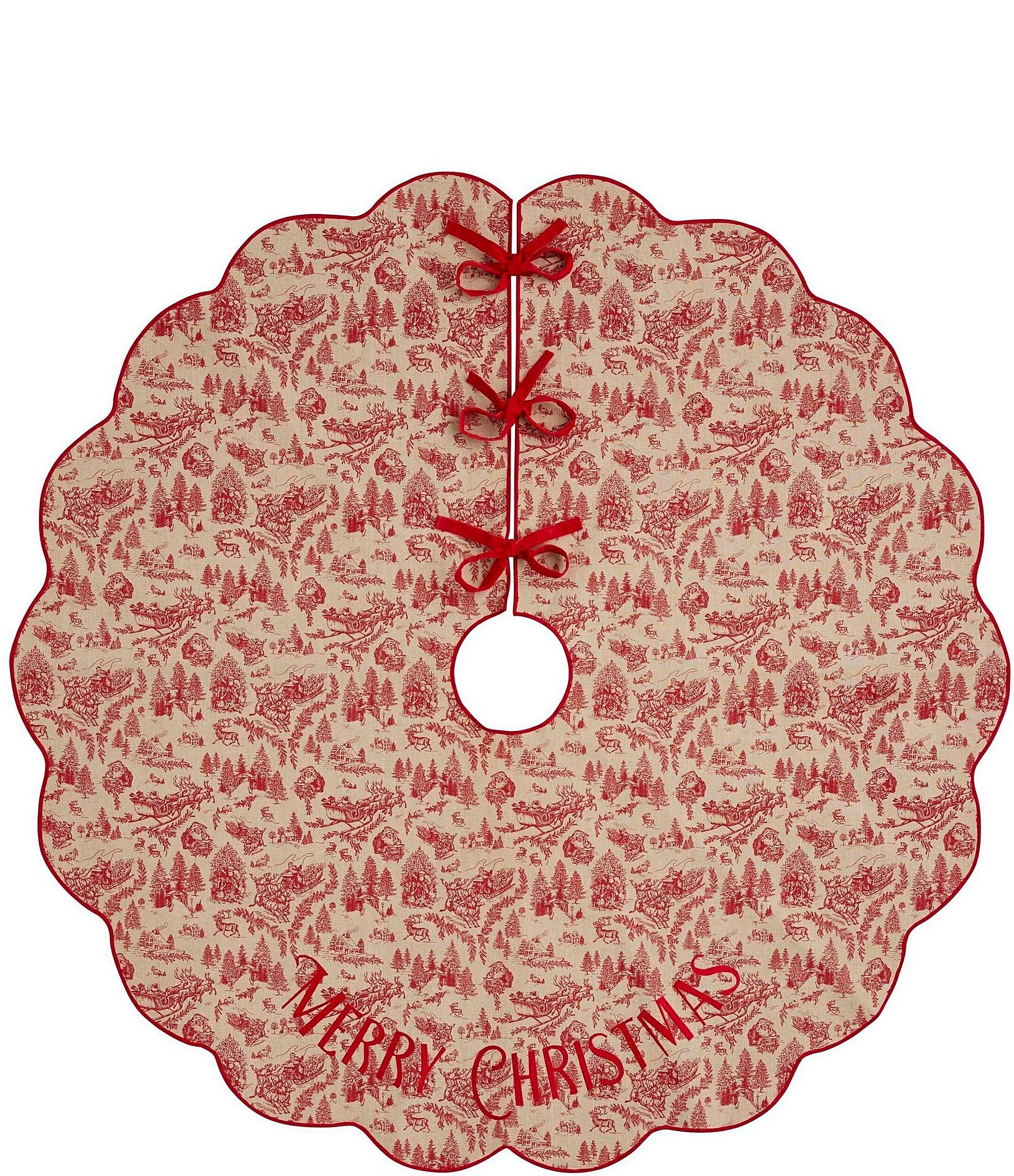 Holiday Collection Toile Scalloped Tree Skirt | Dillard's