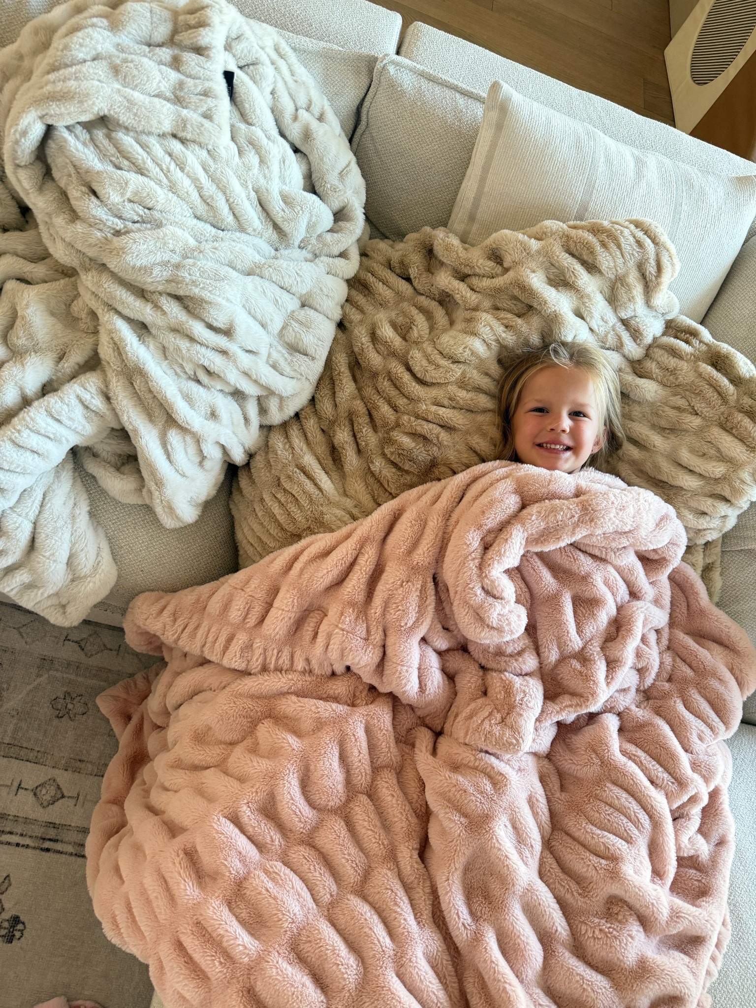Early access to 55% off site wide at #lolablankets with code “ashleyhalv”!! Sale goes live to the public in a couple days! They sell out fast and this is their biggest sale of the year. Time to stock up for gifts!

These are the colors we have. We have large for the adult size bc I like oversized and cozy. Kids sizes are medium and it fits over their beds perfectly. 

#sale #exclusivesale #holidaygift #giftideas 

#LTKHoliday #LTKSaleAlert #LTKGiftGuide