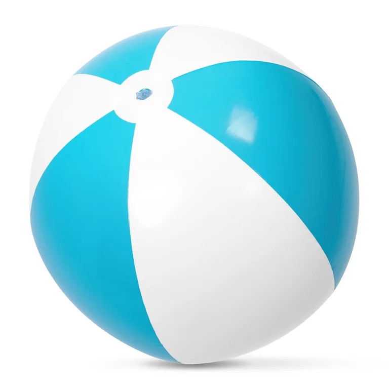 Sun's Out 16-Inch Beach Ball – Inflatable Pool Toy for Ages 3+, Light Blue | Walmart (US)