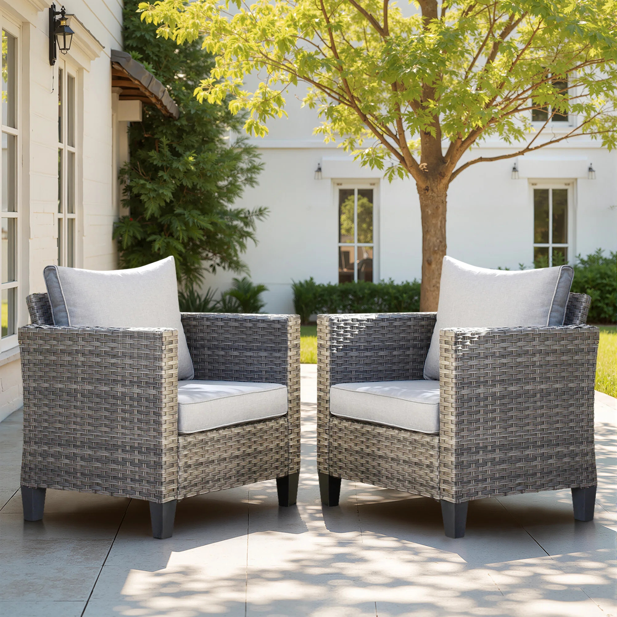 Wicker Outdoor Lounge Chair (Set of 2) | Wayfair North America