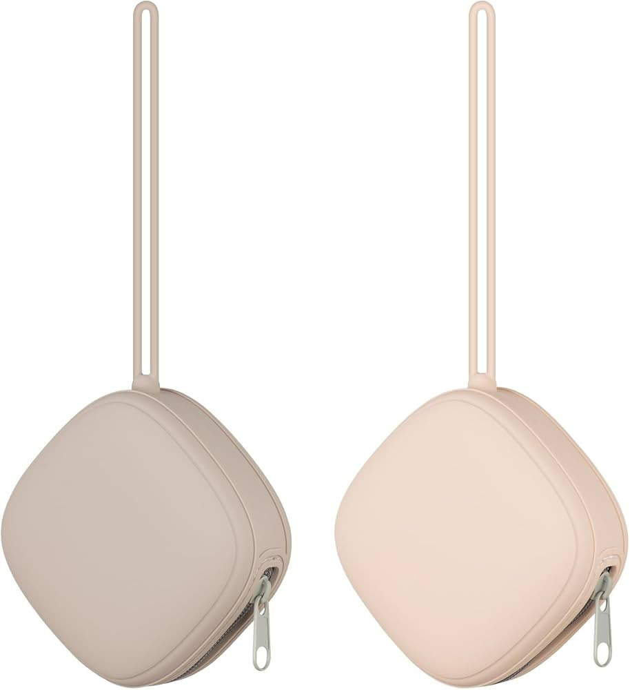 2 Pack Silicone Pacifier Holder Case, Portable Silicone Pacifier Case for Diaper Bag, BPA Free Ne... | Amazon (US)