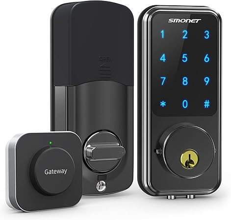 Smart Door Lock, SMONET WiFi Smart Locks Keyless Entry Door Lock Digital Electronic Keypad Deadbo... | Amazon (US)